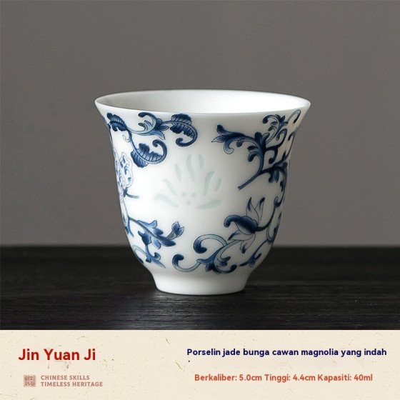 Floral Jade Porcelain Linglong Jade Orchid Cup